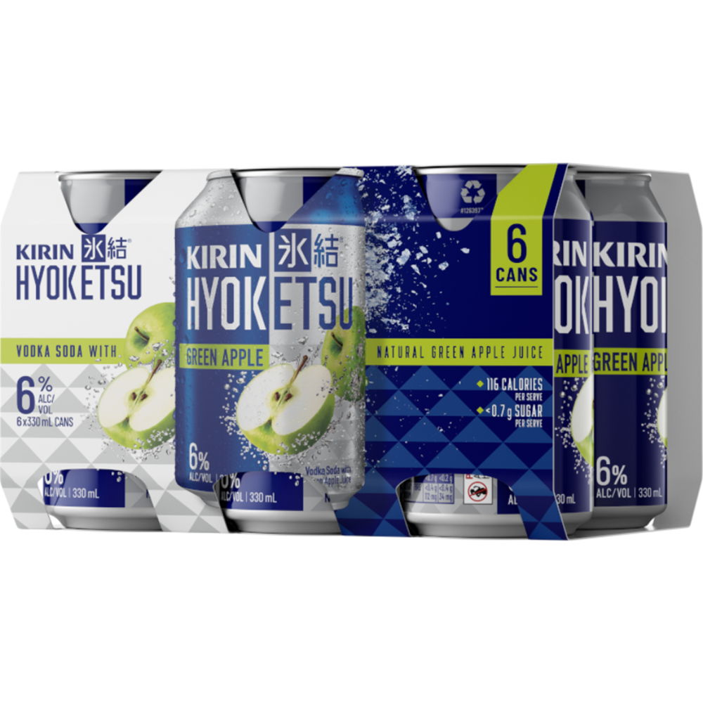 Kirin Hyoketsu Vodka Green Apple 6x330mL – Beer and Wine Co