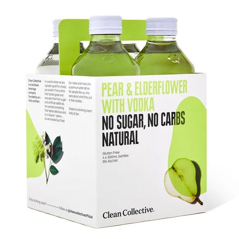 Clean Collective Pear & Elderflower 4x300mL
