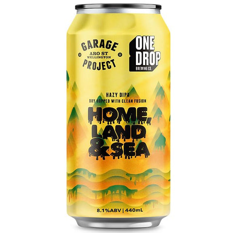 One Drop Brewing x Garage Project Home, Land & Sea Hazy Double IPA 440mL
