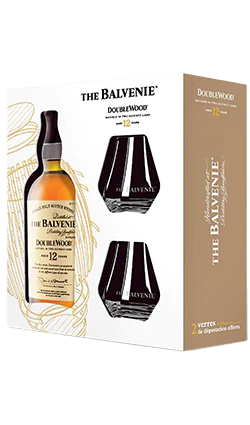Balvenie 12yo Double Wood 700mL + 2x Glasses
