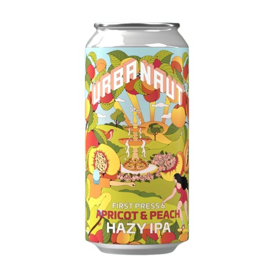 Urbanaut First Press 6 Apricot & Peach Hazy IPA 440mL Beer and Wine Co