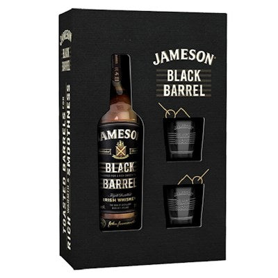 Jameson Black Barrel 700mL + 2 Glasses