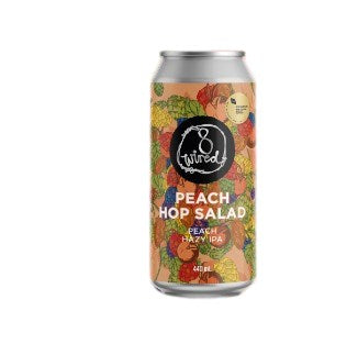 8 Wired Peach Hop Salad Hazy IPA 440mL - The Hamilton Beer & Wine Co