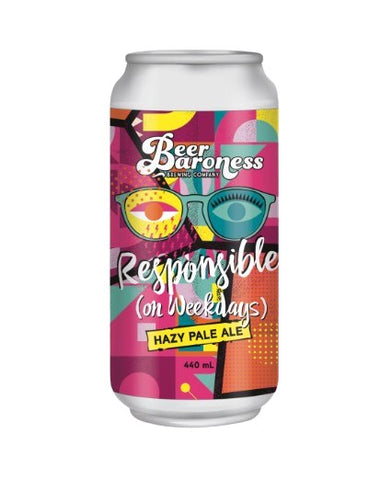 Beer Baroness Responsible on Weekdays Hazy Pale Ale 440mL