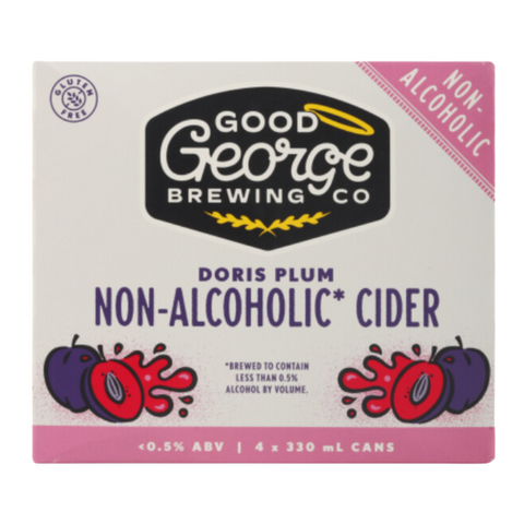 Good George Non Alcoholic Doris Plum Cider 4x330mL