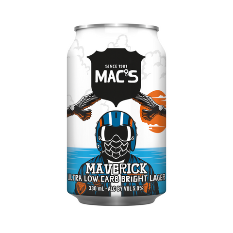Macs Maverick Ultra Low Carb Bright Lager 12x330mL Cans
