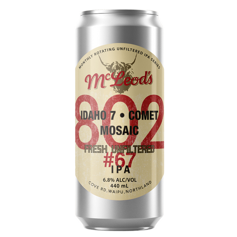 McLeod's 802 #67 Fresh Unfiltered IPA 440mL
