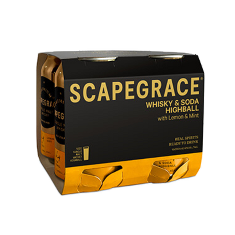 Scapegrace Whisky Highball with Lemon & Mint 4x330mL