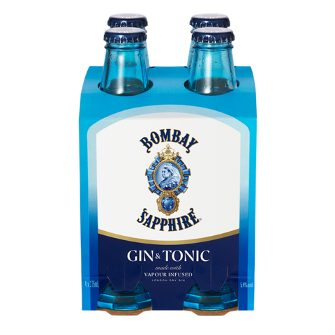 Bombay Sapphire Gin + Tonic 4x275mL