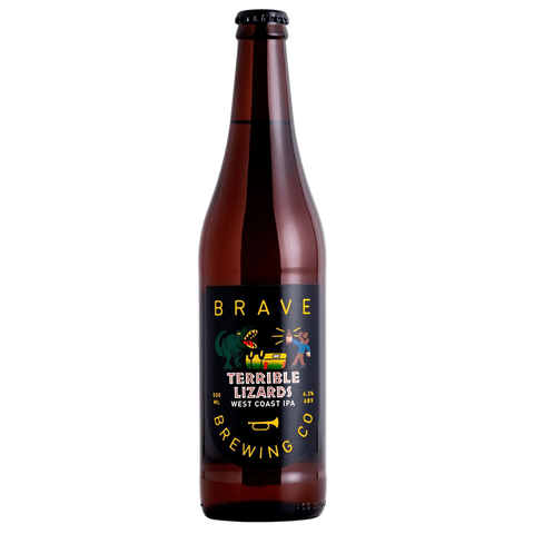 Brave Brewing Terrible Lizards West Coast IPA 500mL Bottle