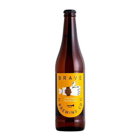 Brave Brewing Co "Stay Gold" Pacific Wheat Ale 500mL