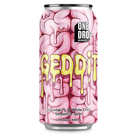 One Drop Brewing Geddit Strawberry & White Choc Smoothie Sour 440mL