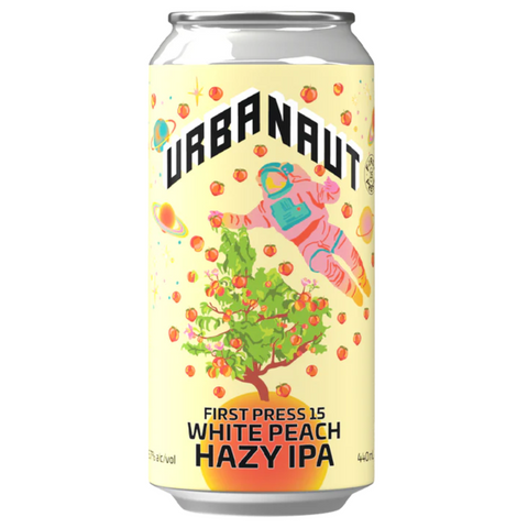 Urbanaut First Press 15 White Peach Hazy IPA 440mL