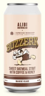 Alibi Brewing Buzzerk Oatmeal Sweet Stout with Coffee & Honey 440mL