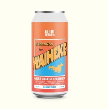 Alibi Brewing Greetings from Waiheke Vol. 2 West Coast Pilsner 440mL