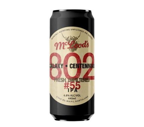 McLeod's 802 #55 Fresh Unfiltered IPA 440mL