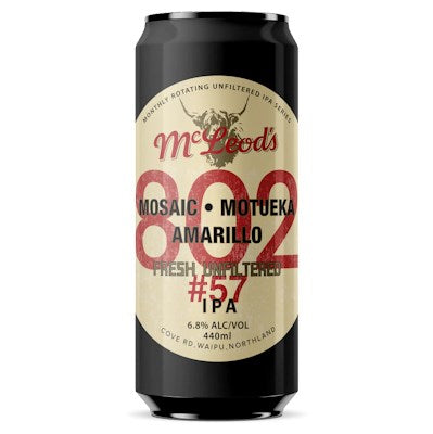 McLeod's 802 #57 Fresh Unfiltered IPA 440mL